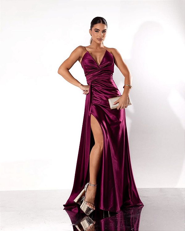 Vestido Amelia fucsia + Clutch Brinde