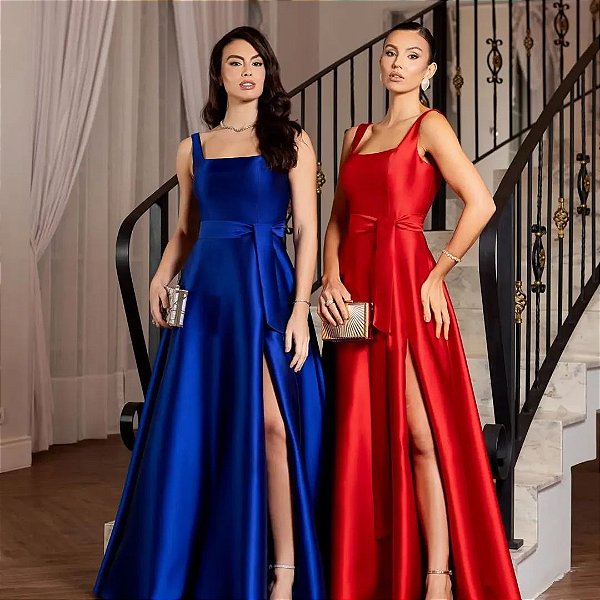 Vestido Greta azul royal + Clutch Brinde