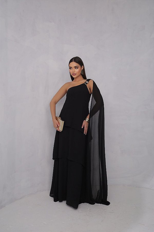 Vestido Blair preto + Clutch Brinde