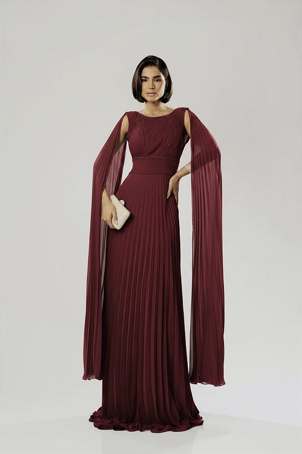 Vestido Juliete marsala  + Clutch Brinde