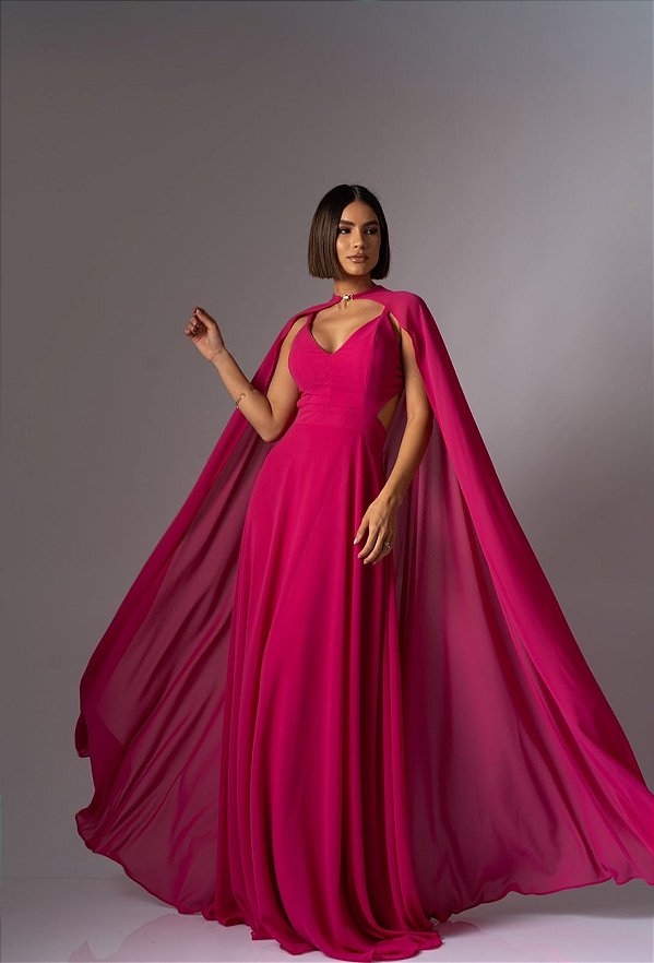 Vestido Celeste pink + clutch brinde