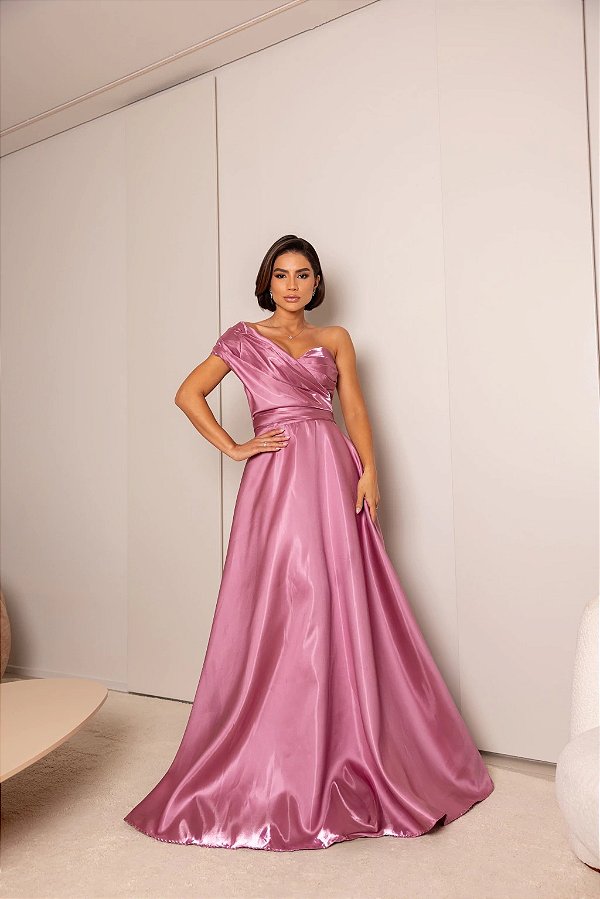 Vestido Sibel rosa canela + Clutch Brinde