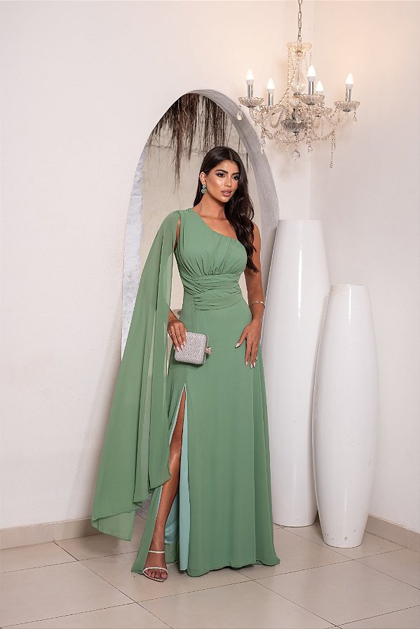 Vestido Francine verde menta + Clutch Brinde