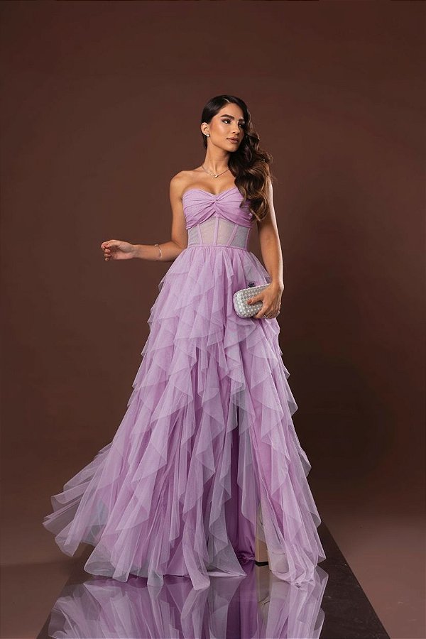 Vestido Holly lilas + Clutch Brinde