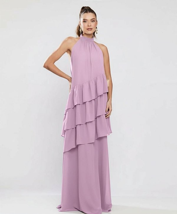 Vestido Jordana lilas + Clutch Brinde