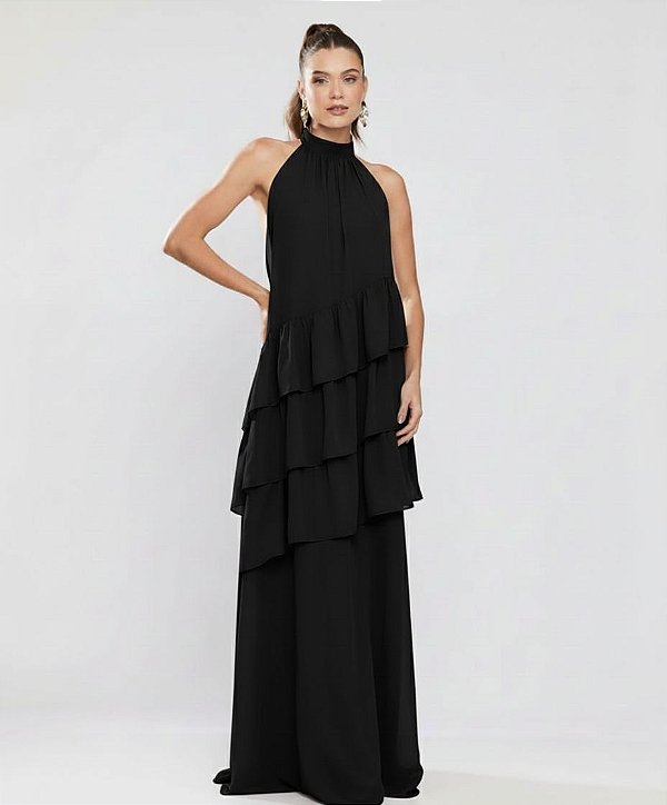 Vestido Jordana preto + Clutch Brinde