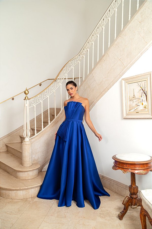 Vestido Luma azul royal + Clutch Brinde