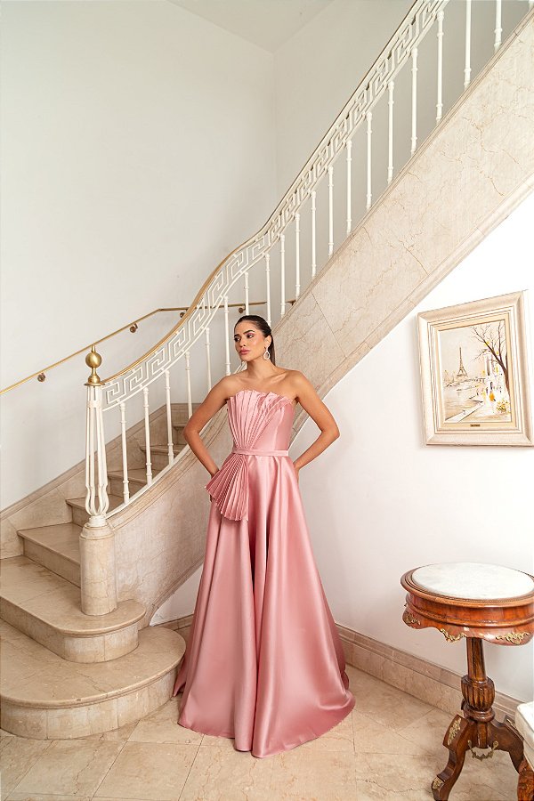 Vestido Luma rose + Clutch Brinde