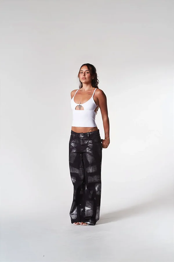 Calça Jeans Metalik Preta