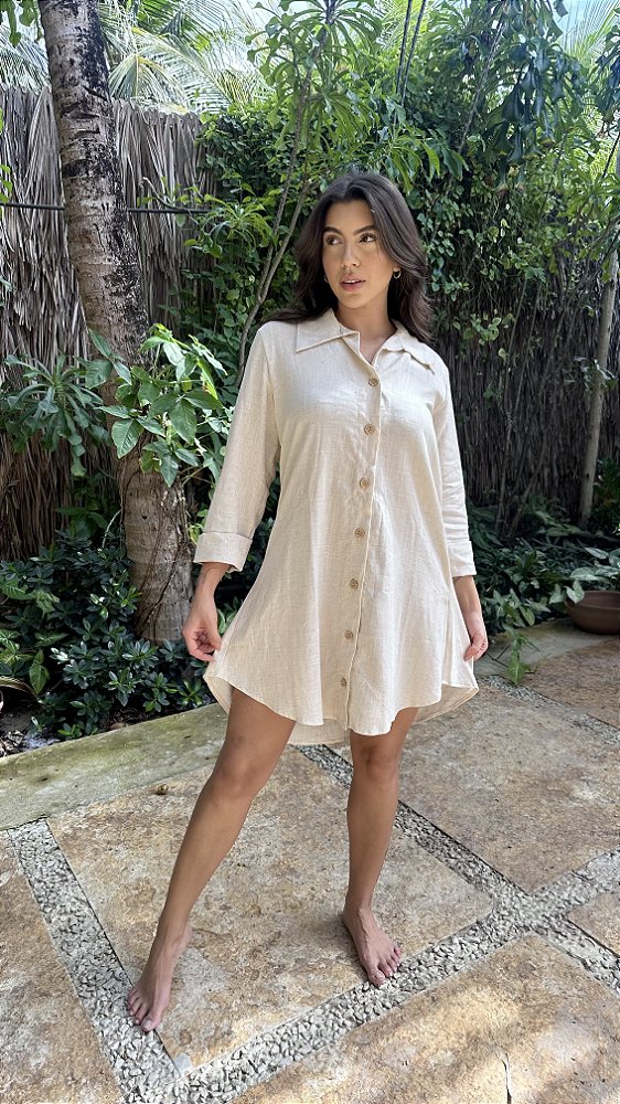 CAMISÃO LINHO RESORT MANGA 3/4