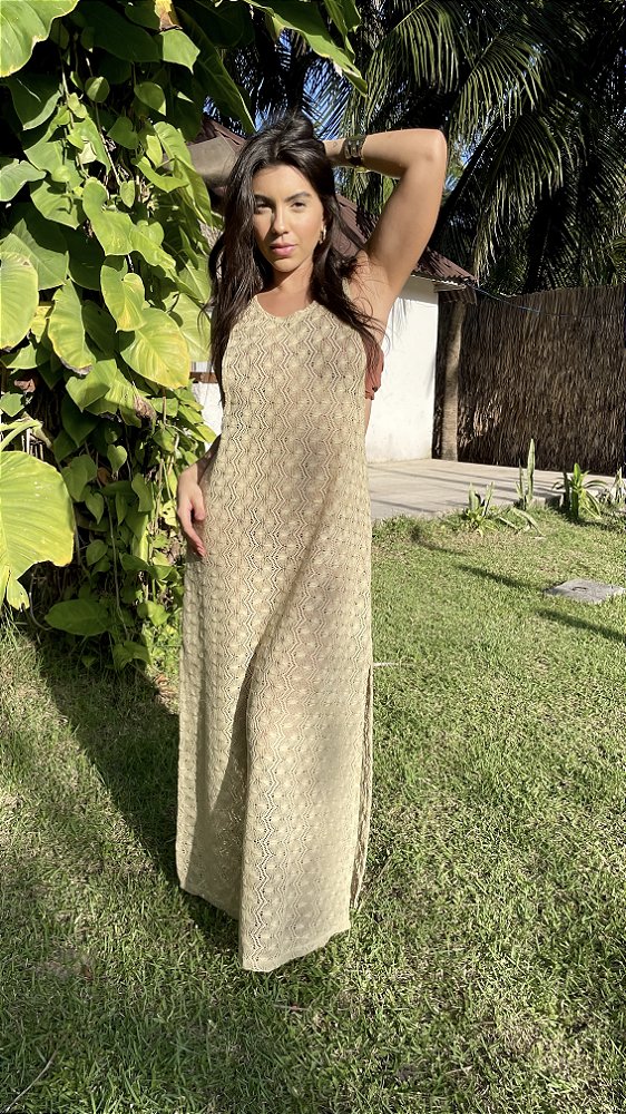 VESTIDO LONGO REGATÃO C/FENDA