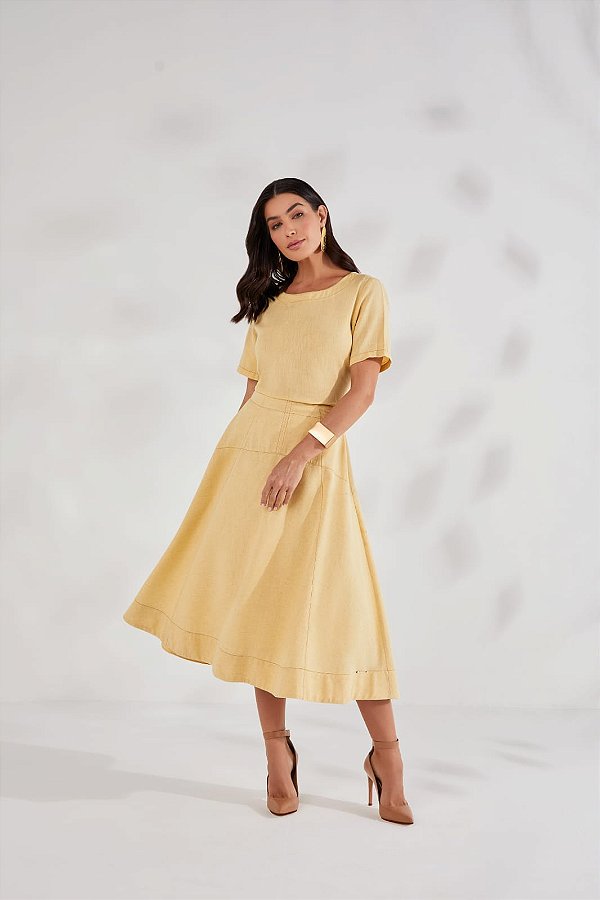 Blusa Tecido Plano Amarelo - Titanium Jeans