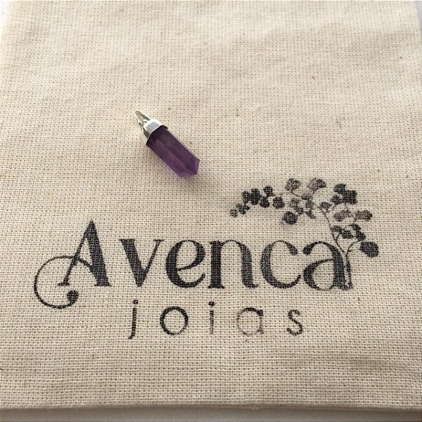 PINGENTE MINIPONTA PEDRA NATURAL PRATA 925