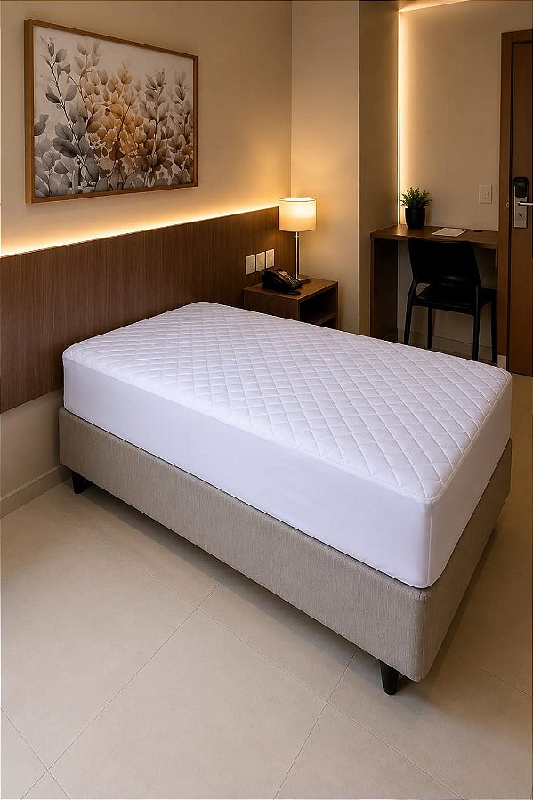 Protetor de Colchão Solteiro Impermeável para Hotelaria 90x190x30 cm – Sofistix