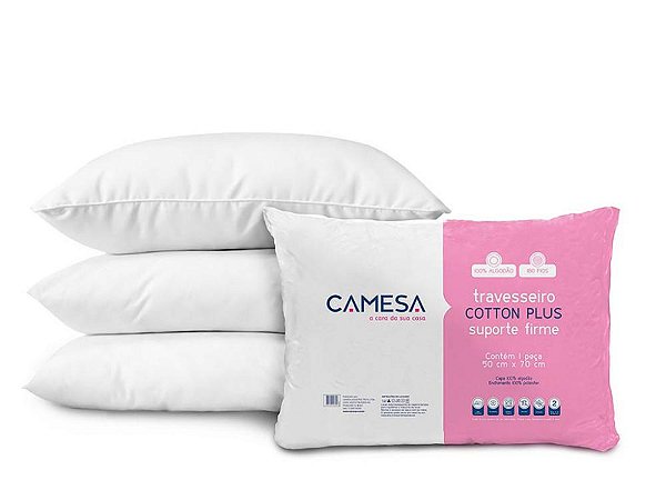 Travesseiro Cotton Plus 180 Fios 50x70 Suporte Firme
