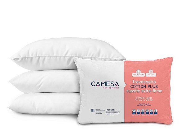 Travesseiro Cotton Plus 180 Fios 50x70 Suporte Extra-firme