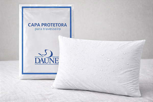 Capa Protetora de Travesseiro Impermeável 50x70 com Zíper DAUNE | Linha Hoteleira Profissional