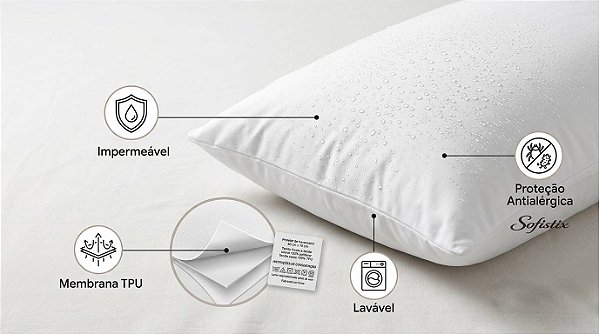 Protetor de Travesseiro Impermeável 50x70cm – Sofistix