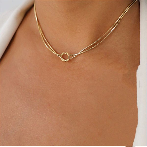 Choker Nó - Dourado - Anrialérgico