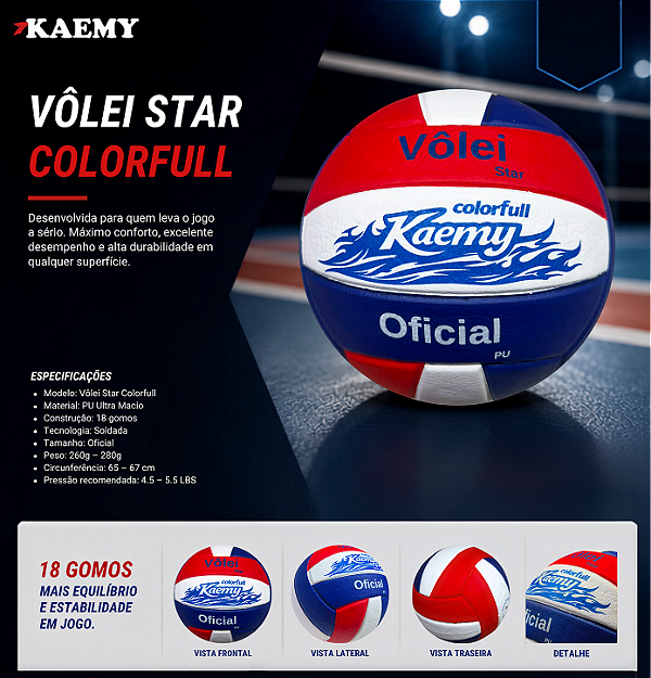 Bola de Vôlei Star Colorfull Oficial
