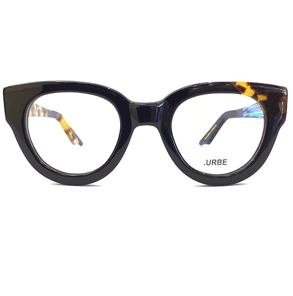 Óculos de Grau Feminino Dallas Redondo Preto com Tortoise