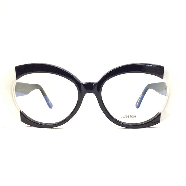 Óculos de Grau Feminino Sunset Redondo Preto com Branco
