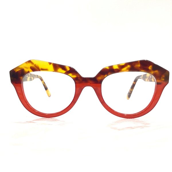 Oculos de grau feminino Ateliê Gatinho, Vermelho com tartaruga