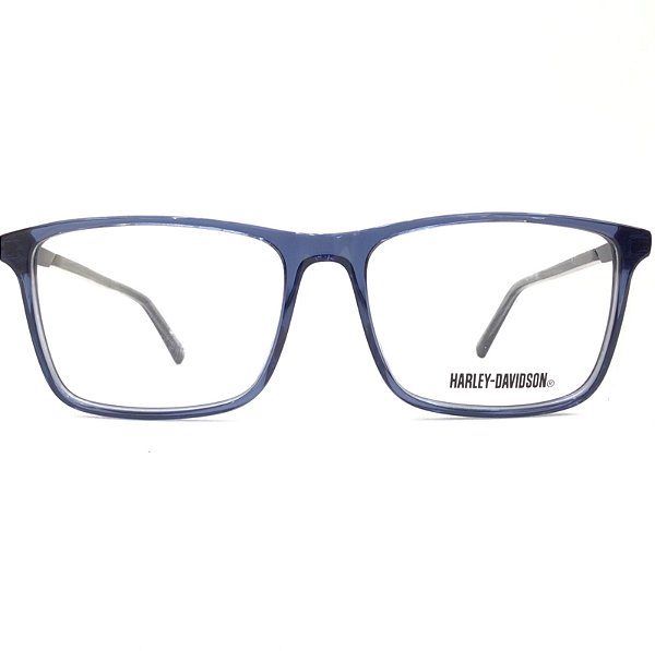 Óculos de Grau Masculino Harley-Davidson Azul Translucido