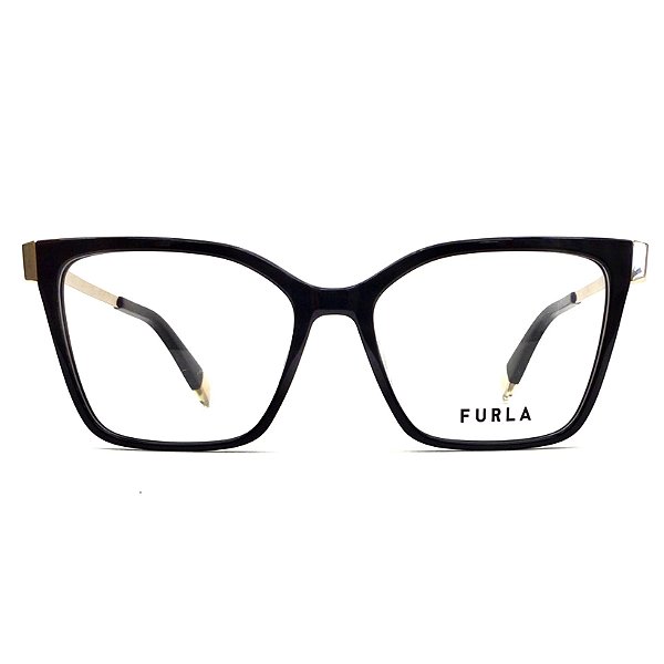 Óculos de Grau Feminino Furla Preto com Hastes Metal