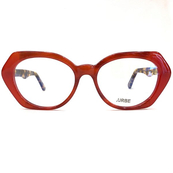 Óculos Urbe Toulouse 8333 Vermelho com Tartaruga em Acetato Italiano
