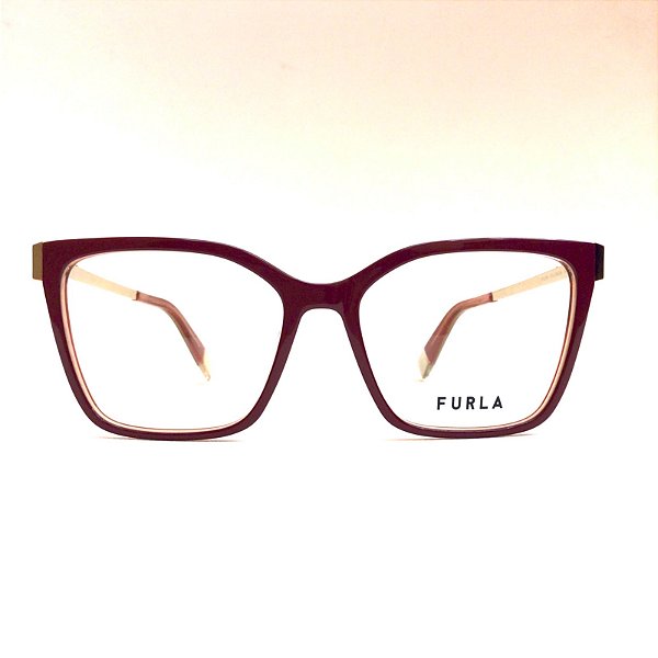 Óculos Furla VFU768 0AGW em Acetato e Metal