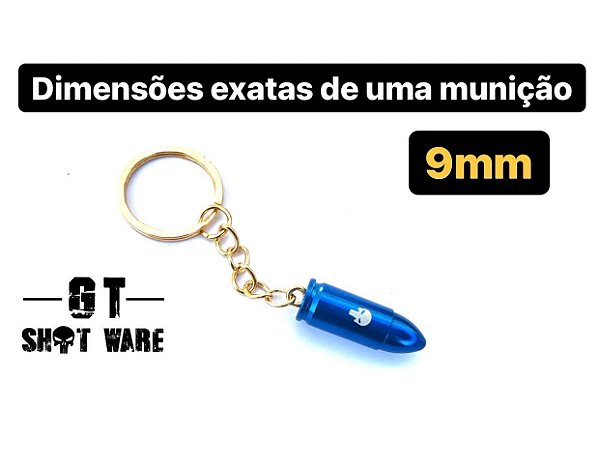 Chaveiro Munição 9mm Azul