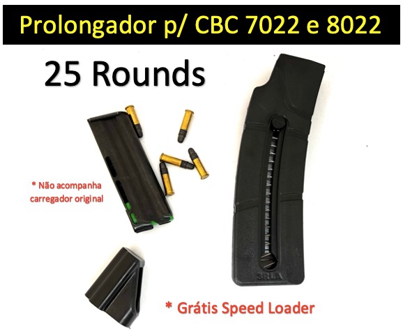 25 Munições Extensor para Carregador CBC 7022 8022