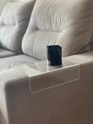Suporte Porta Copos para Braço Sofá em Acrílico
