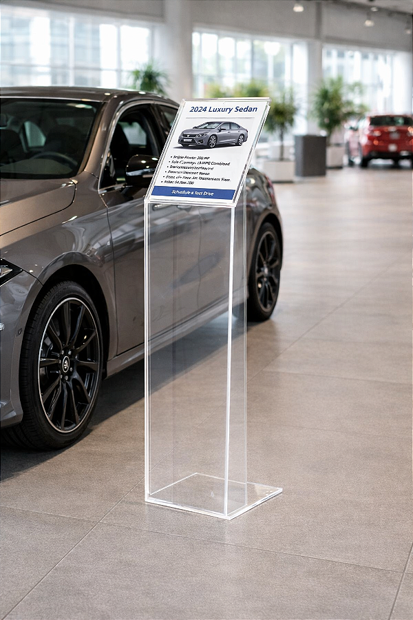 Totem Suporte Folder Acrílico com display A4 - Expositor de Chão para Lojas Igrejas e Empresas