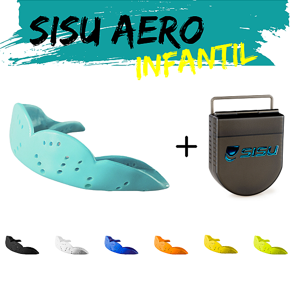 Protetor Bucal Infantil SISU Aero 1.6 NextGen Infantil  (7-11 anos) + estojo de armazenamento