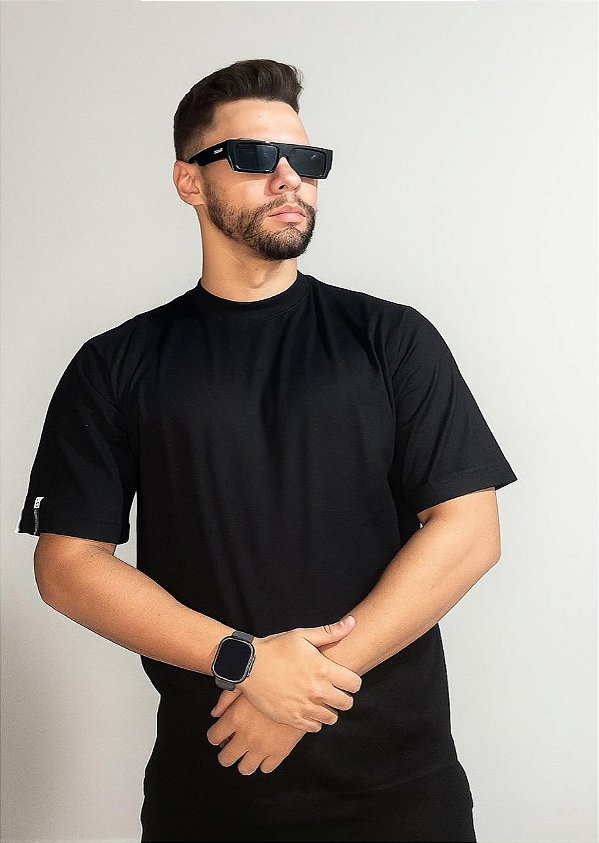 CAMISETA OVERSIZED HEAVY - PRETO (Premium) - 250 g/m²