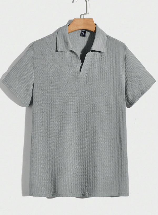 Camisa Polo Europeia Cinza Chumbo