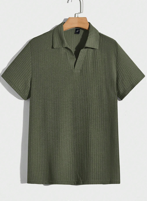 Camisa Polo Europeia Casual - Verde Militar