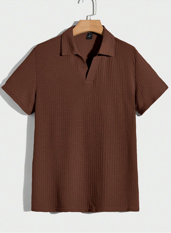 Camisa Polo Europeia Casual - Marrom