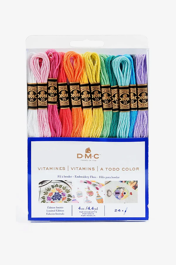 Kit DMC 24 meadas Cores Vitaminas