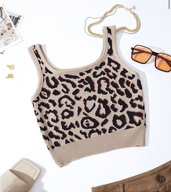 Cropped Tricot Onça