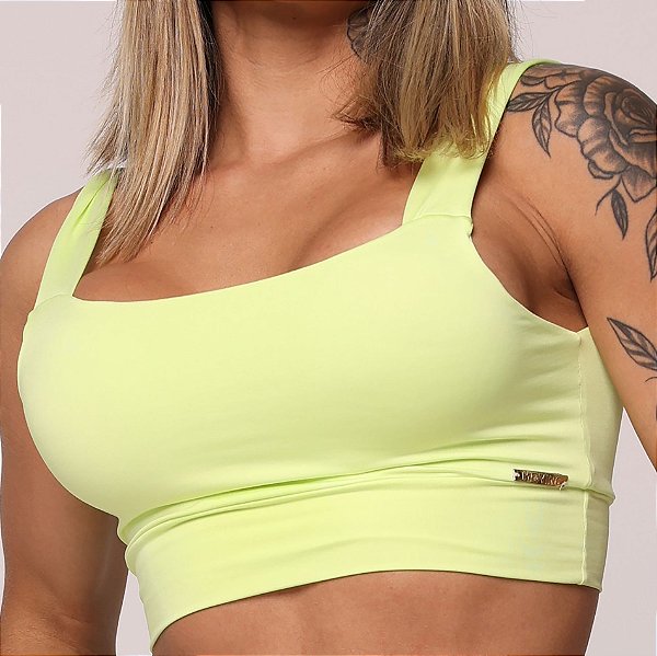 Top Faixa Amarelo Neon Alças Fixas