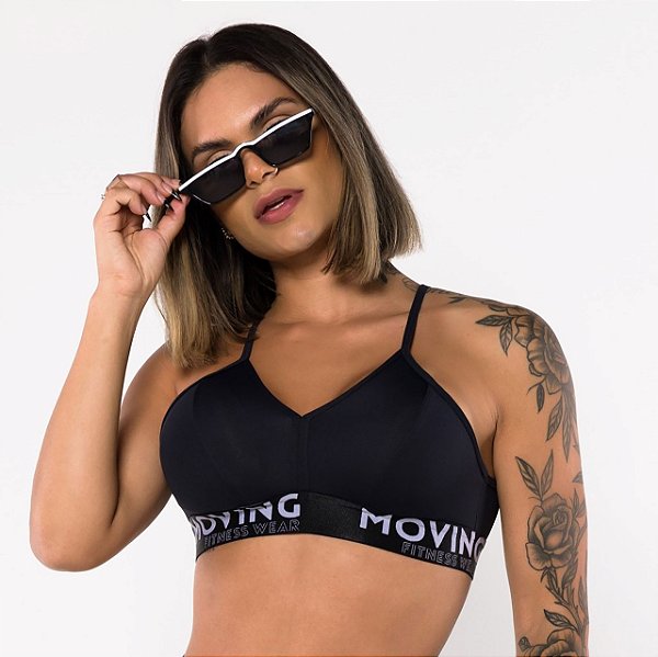 Top Milano Elástico X - Preto c/ branco
