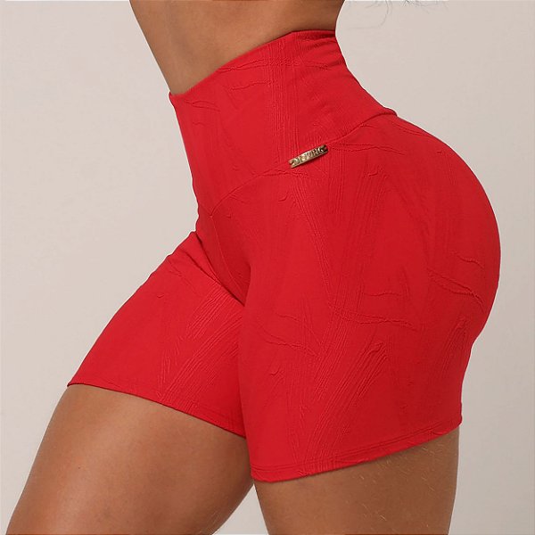 Shorts Jump Empina BumBum Jacquard Vermelho Scarlet