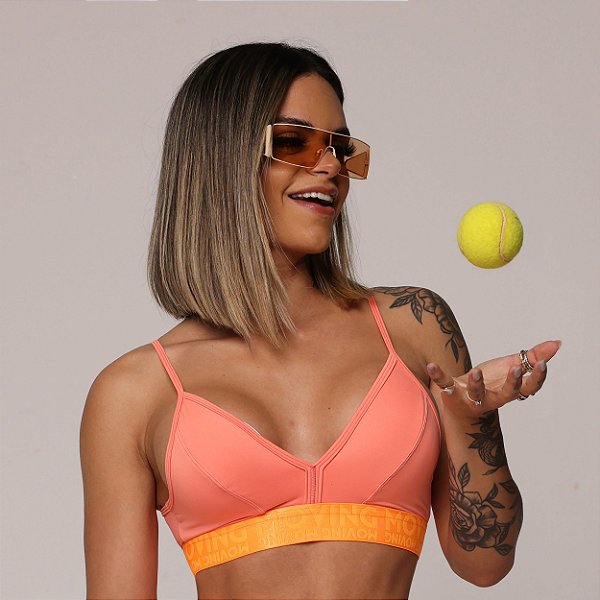 Top Milano Elástico X - Laranja Neon Coral