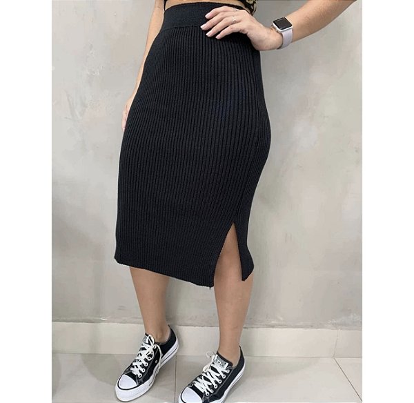 Saia midi em tricot