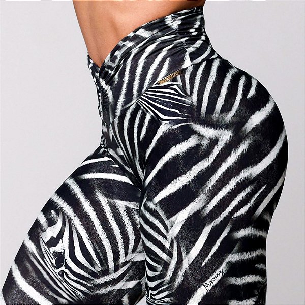 Legging Jump Empina Bum-Bum - Estampa Zebra Black
