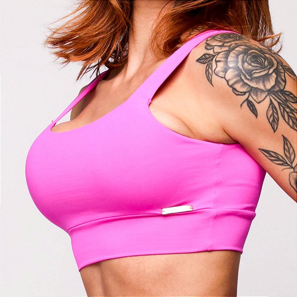 Top Faixa Rosa Barbie Alças Fixas