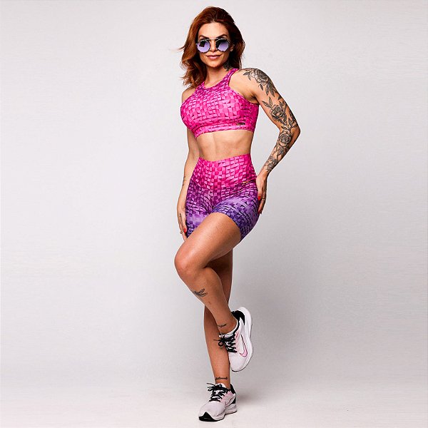 Conjunto Torino Shorts Jump Estampa Pink Mosaic